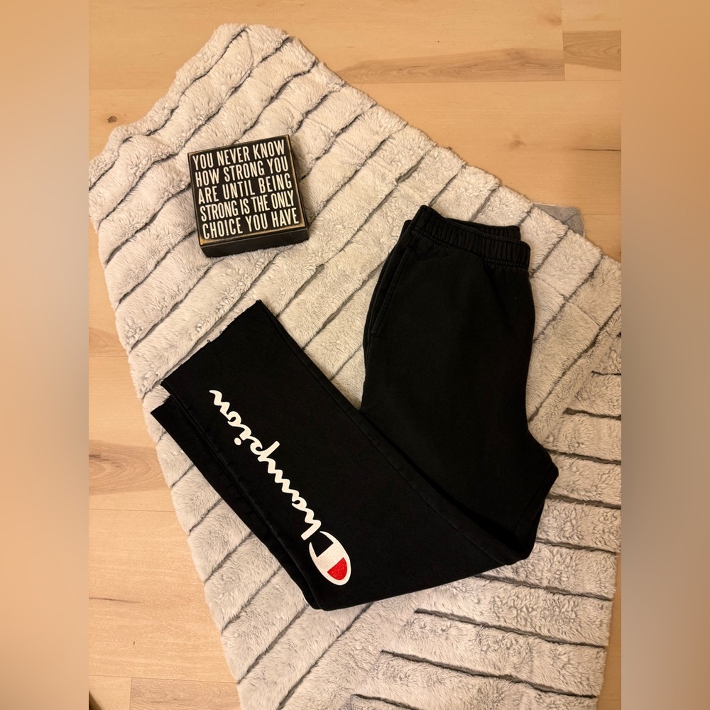 Champion Kids Black Joggers with Logo